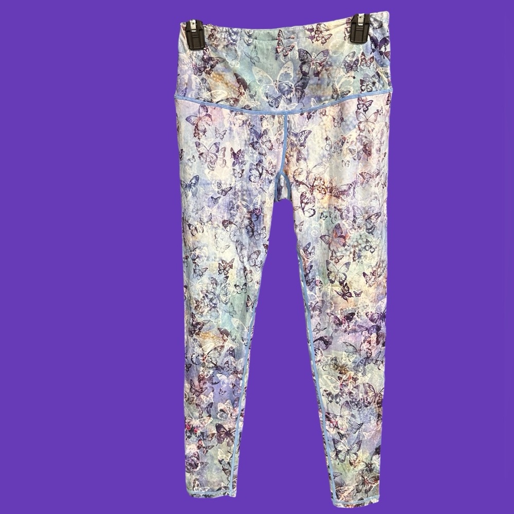 Chisportate multicolored yoga leggings butterflies size XL new